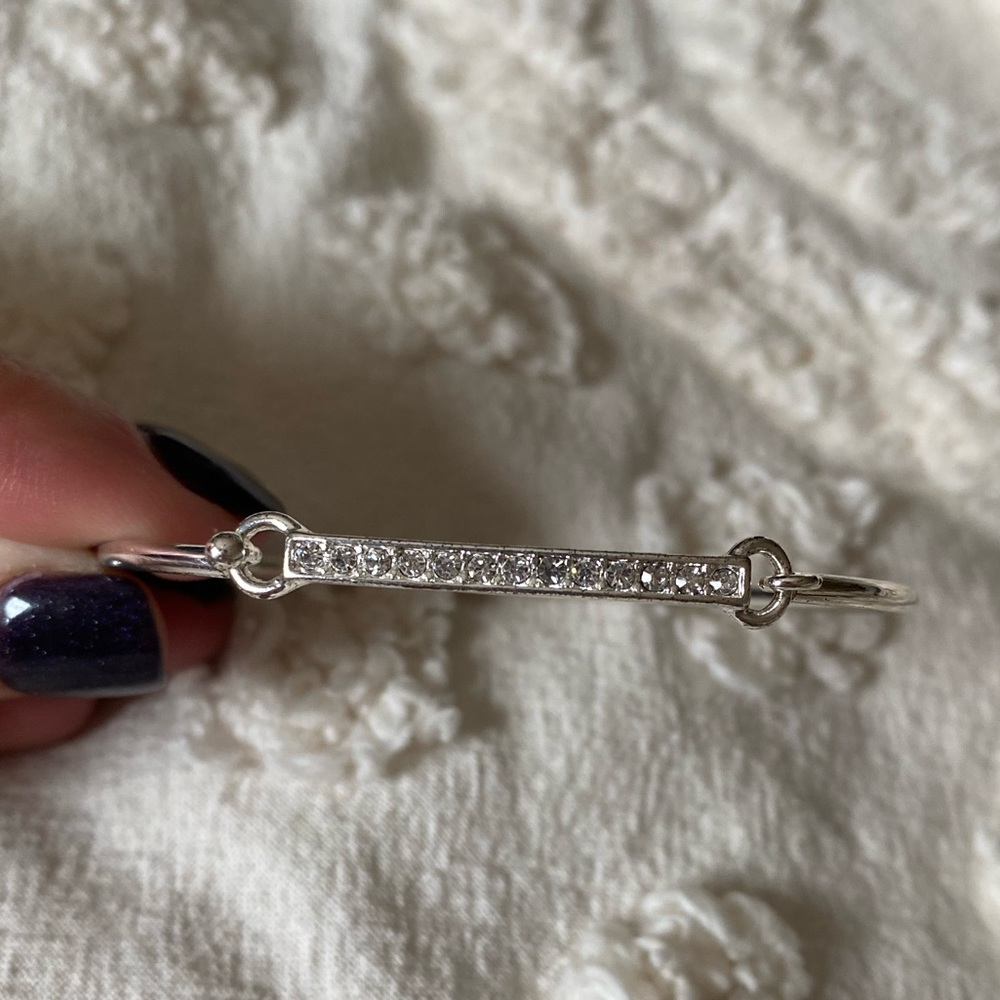 Vera Bradley silver tone rhinestone bangle